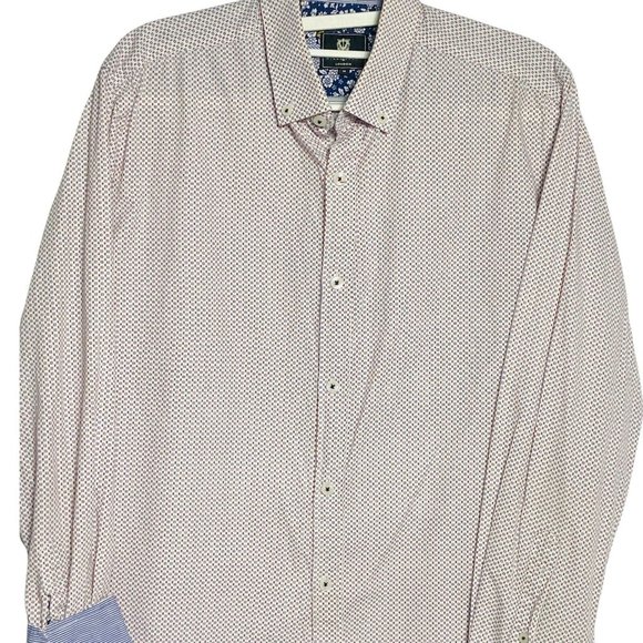 Steel & Jelly London Men M White Long Sleeve Flip Cuff Button Down Dress Shirt - Picture 5 of 10